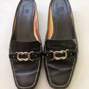 Cole Haan Nike Air 8.5 black leather slide loafers